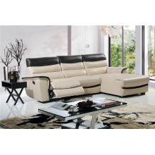 L Shape Mixed Color with Recliner Leather Sofa
